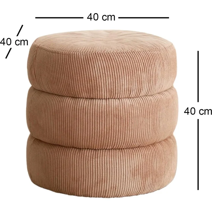 Stylish Camel Pouffe, 40 x 40 x 40 cm, 100% Wooden Frame, Soft Teddy Fabric | Perfect for Modern Living Rooms & Cozy Spaces, Elegant & Versatile Design – Bild 2