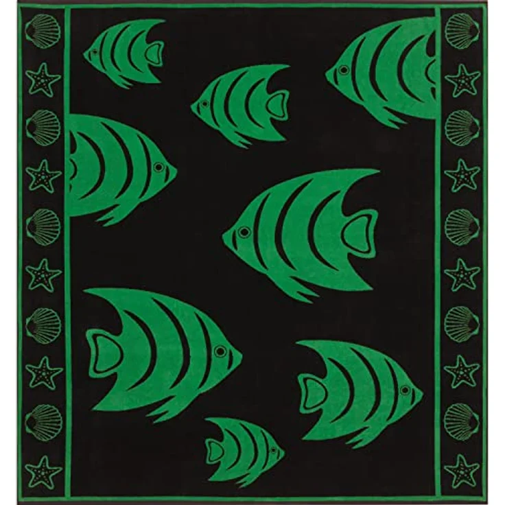 Delindo Lifestyle Strandtuch Tropical FISCHE, XXL Strandlaken aus 100% ägyptischer Baumwolle, (1-St), Jacquard-gewebtes Motiv – Bild 2