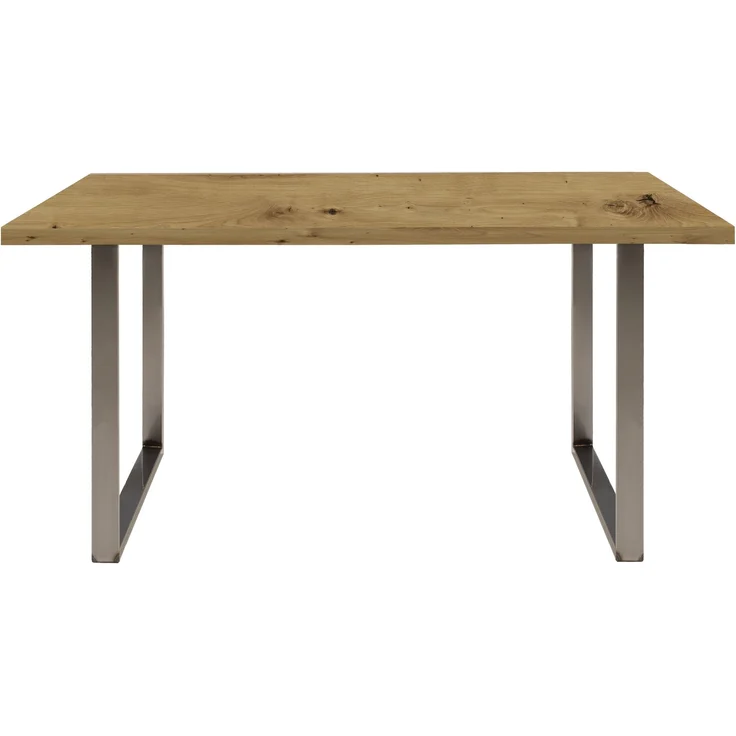 Esstisch >TABLES< Artisan Eiche Dekor, U-Gestell Rohstahl - 140x74,7x90cm (BxHxT) – Bild 1