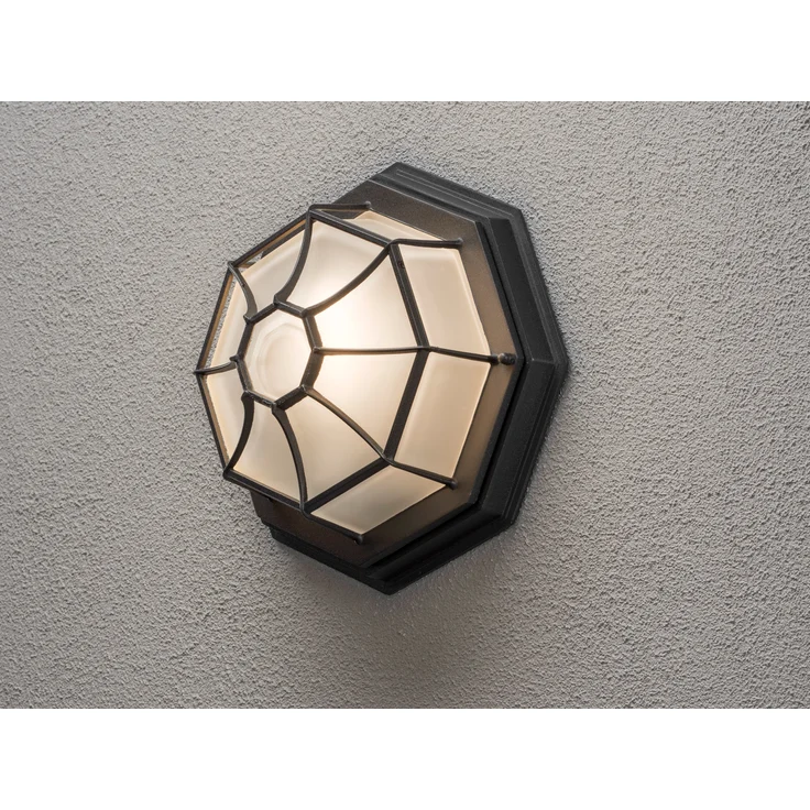 KONSTSMIDE No. 7091-750 Outdoor Wand- und Deckenleuchte E27 IP23 Schwarz Matt Opal – Bild 1