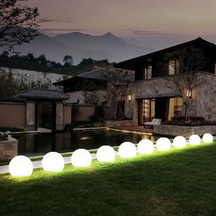 6er Set LED Solar Steckleuchten, Kugeln, Durchmesser 10 cm – Bild 7