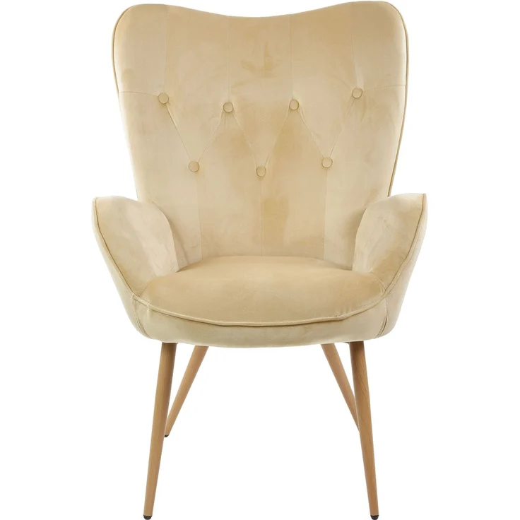 Albatros Ohrensessel mit Hocker YORK, Samt Bezug, bequem gepolstert, Fernsehsessel, Polstersessel, Farbe Ohrensessel:Beige – Bild 8
