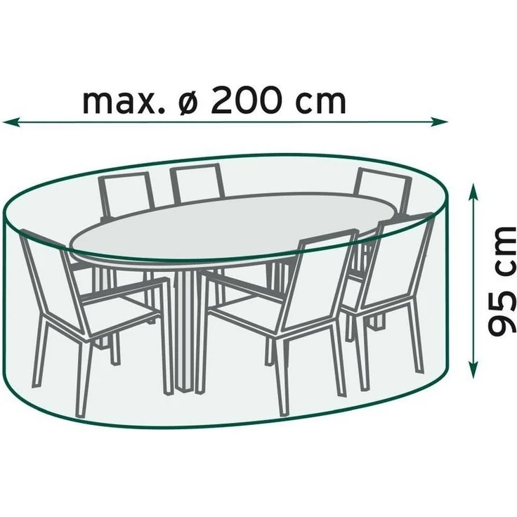 TrendLine Schutzhülle Basic Sitzgruppen Ø 200x95 cm Abdeckung Gartenmöbel Hülle – Bild 1