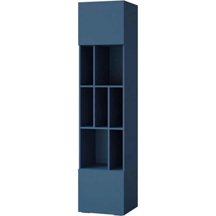 Deine Möbel 24 Regal LIMA 04 Standregal, 45 cm, Alpaca/Eiche/Meeresblau, mit Soft-Close, LIMA - Kollektion 1-tlg, mit offenen Fächern und 2 Türen, Jugendzimmer-Regal – Bild 1