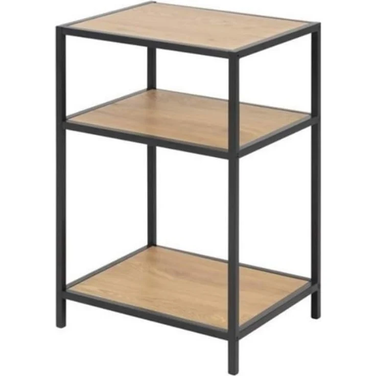 Selsey Seaford - Standregal/Beistellregal - Schwarz/Eiche - Industrial-Style - 63 cm hoch – Bild 1