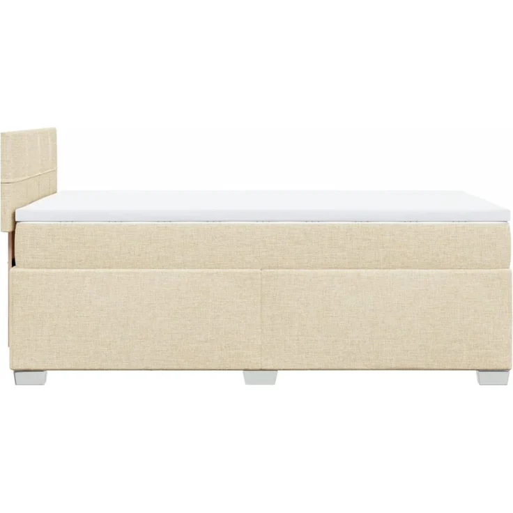 vidaXL Boxspringbett mit Matratze Creme 90x200 cm Stoff 3285776 – Bild 5