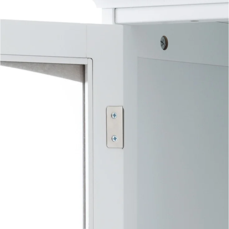 Badezimmerschrank 45 x 36 x 160 cm in Weiß mit Glastür, Schubladen und verstellbarem Einlegeboden – Bild 8