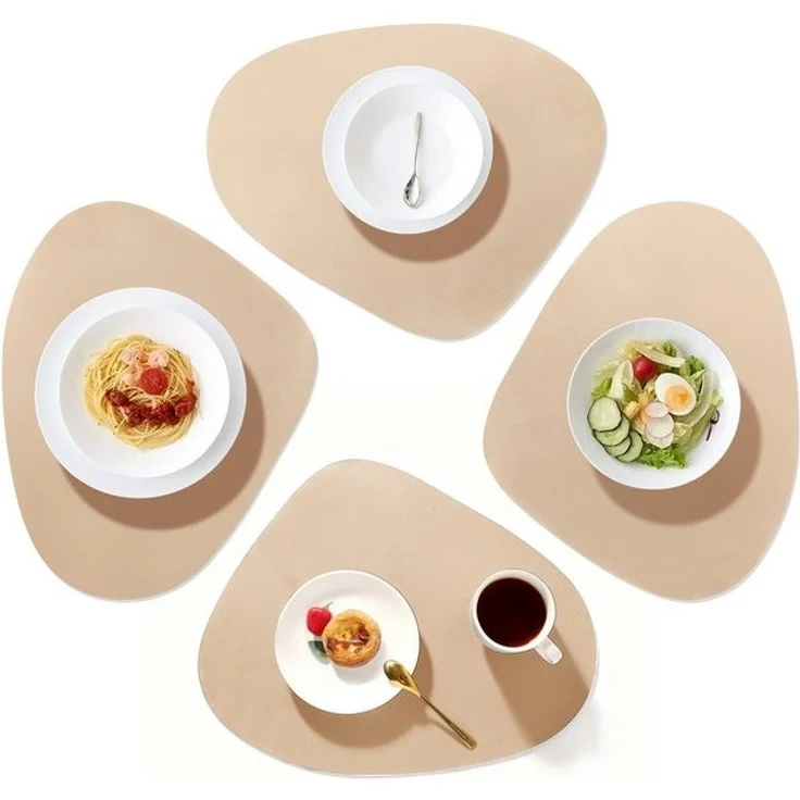 ANYSUN Platzset Tischset Tischmatte Kunstleder, abwischbar wasserdicht Anti-Rutsch, (Set, 4 Untersetzer), ideal als Untersetzeroder Dekoration, fùrden Innen- und AuBenbereich – Bild 4