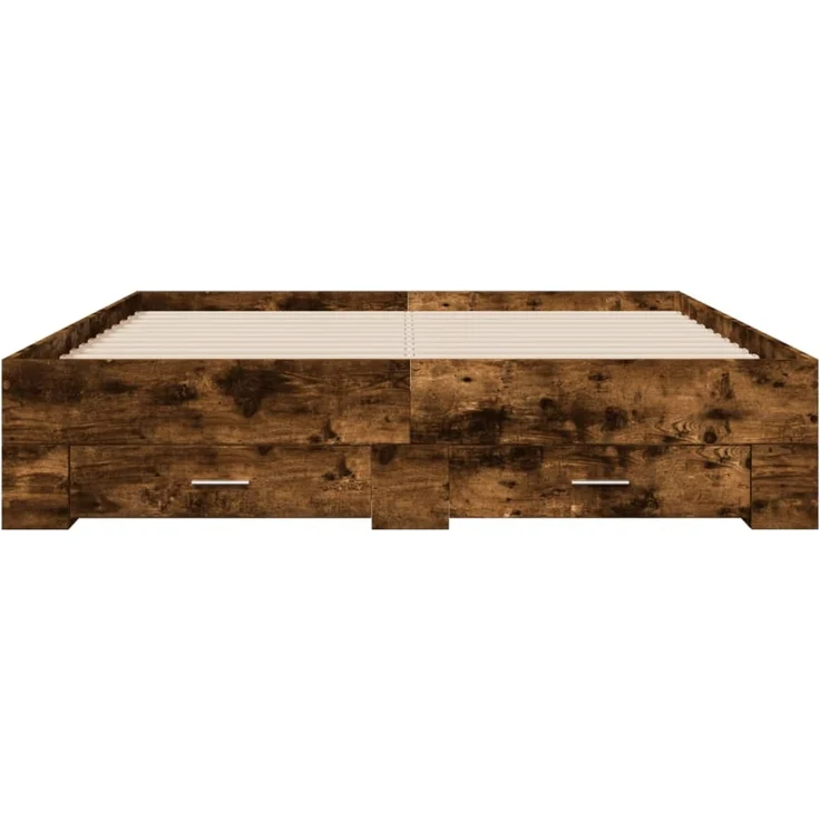 vidaXL Bettgestell mit Schubladen Räuchereiche 160x200cm Holzwerkstoff 3280374 – Bild 4
