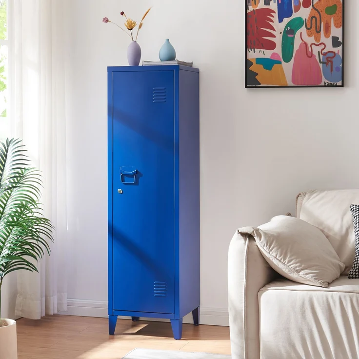 Einzelspind Kurikka 137x38x38 cm Blau [en. casa] – Bild 3