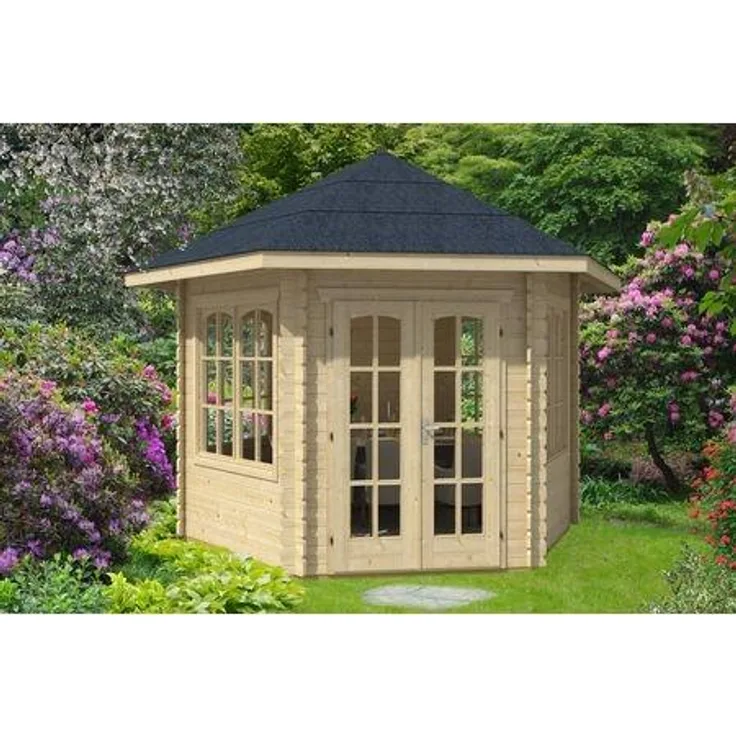 SKANHOLZ Gartenhaus, sechseckig, BxT: 350x373 cm, inkl. Dacheindeckung Gartenpavillon 4018211554058