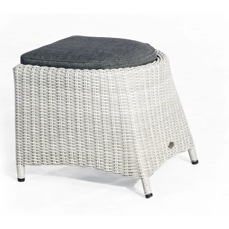 SunnySmart Fußhocker Para-Plus Aluminium mit Kunststoffgeflecht silber-grau
