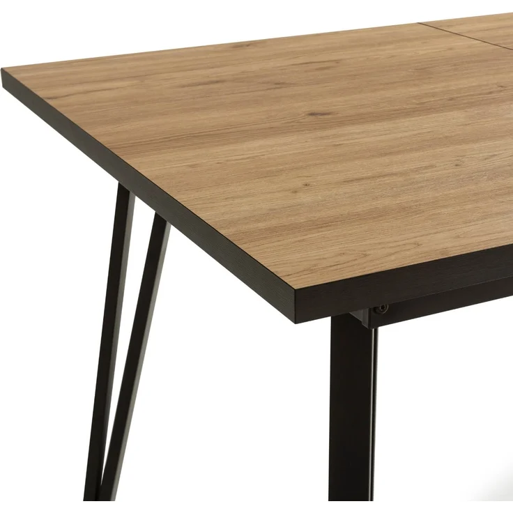 Calicosy Ausziehbarer Tisch von 140 bis 180 cm mit schwarzen Metallbeinen - CLEO - Helles Holz – Bild 9