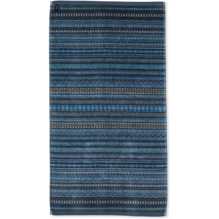 PIP Studio Duschtuch Badetuch Geometric Print Dark Blue 70x140 cm Streifen blau