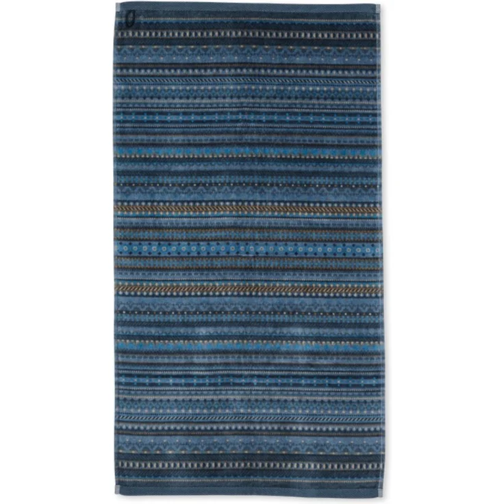 PIP Studio Duschtuch Badetuch Geometric Print Dark Blue 70x140 cm Streifen blau – Bild 1
