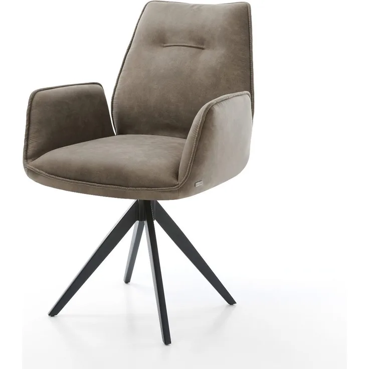 Drehstuhl Zoa-Flex Kreuzgestell kantig schwarz Vintage Taupe