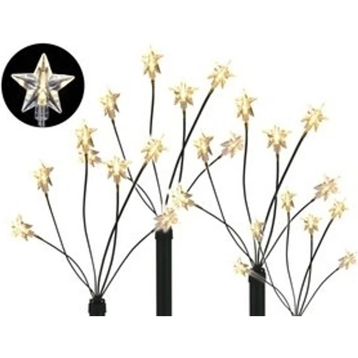Spetebo LED Dekolicht LED Gartenleuchtstäbe STERN 4er Set - mit Batterie, An / Aus, LED, warmweiß, für den Außenbereich geeignet – Bild 4