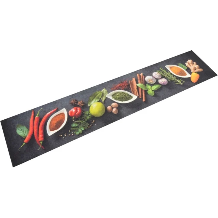 vidaXL Küchenteppich Waschbar Gewürze 60x300 cm Samt 136542 – Bild 1