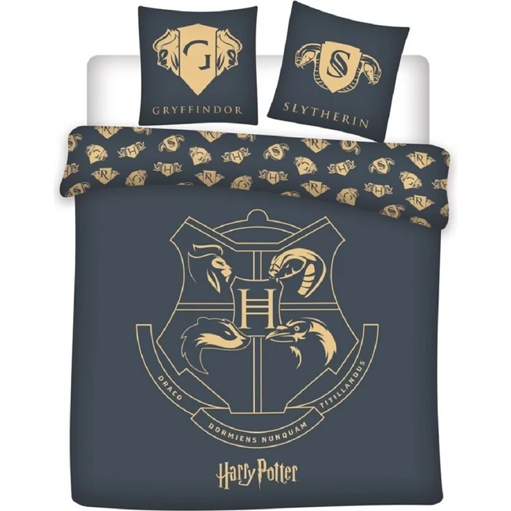 Harry Potter Doppelbettwäsche Set – 1x Deckenbezug 240x220 cm & 2x Kissenbezüge 63x63 cm aus Polyester – Bild 1
