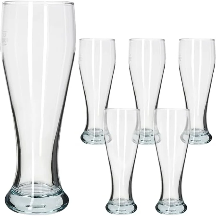 MamboCat Bierglas MamboCat 6x Sepp Weizenbiergläser Set 0,5 L geeicht Klarglas Weißbier, Glas – Bild 2