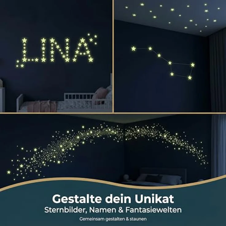 Homery Sternenhimmel 400 Leuchtsterne selbstklebend mit starker Leuchtkraft, fluoreszierende Leuchtsterne Wandtattoo & Wanddeko Aufkleber für Baby, Kinder oder Schlafzimmer (Leuchtsterne) – Bild 8
