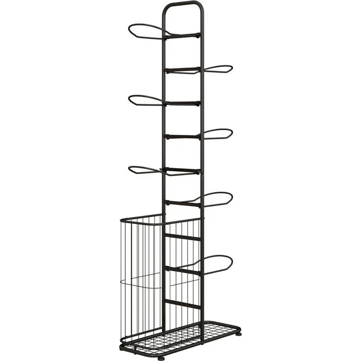 COSTWAY Sportgeräte-Regalwagen, 7-stufiger Ball Lagerregal mit Korb, abnehmbar – Bild 5