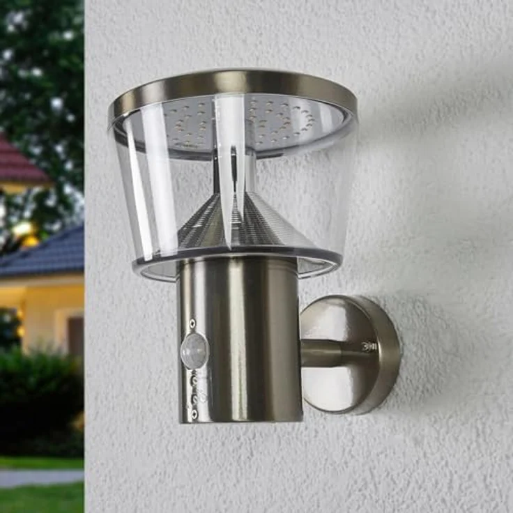 Lindby Edelstahl LED Wandlampe, Außenleuchte mit Bewegungsmelder, spritzwassergeschützt IP44, 8,1W warmweiß (3.000K) – Bild 3