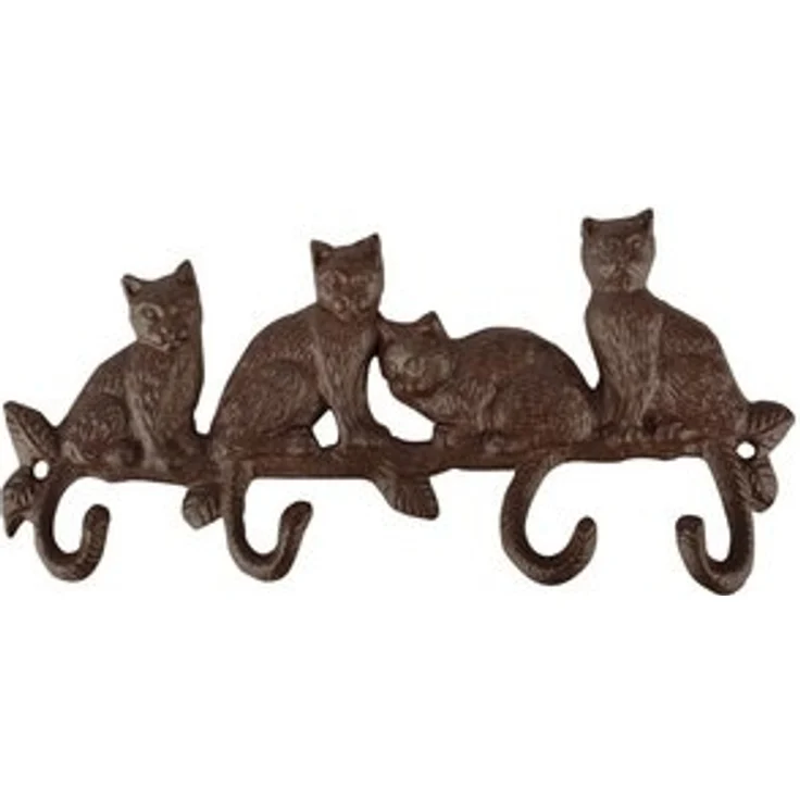 4er Wandhaken "Katzen" aus Gusseisen – Bild 4