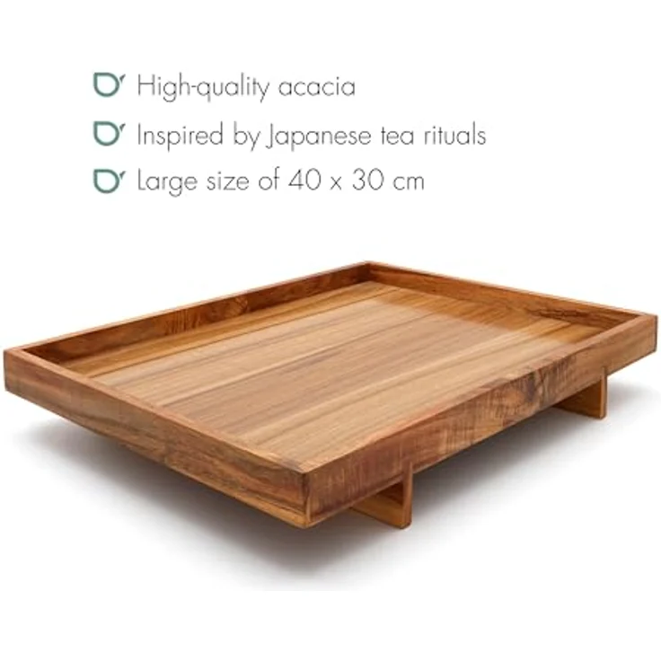 BREDEMEIJER Tablett Wazuka 40x30x6,2cm Akazienholz – Bild 3