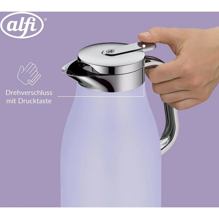 Alfi Isolierkanne Skyline, Thermokanne, Edelstahl, Lavender Matt, 1 L, 1321381100 – Bild 4