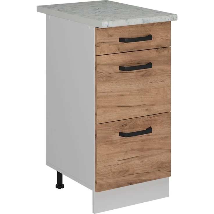 Küchenunterschrank R-Line Goldkraft Eiche 40 cm AP Marmor Vicco – Bild 1