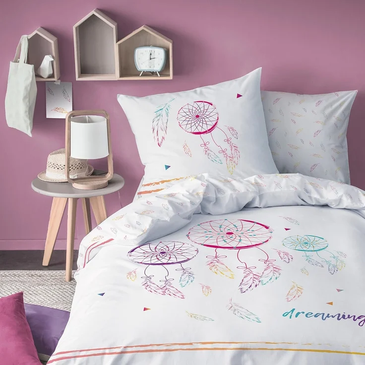 BERONAGE Wendebettwäsche Matt & Rose Traumfänger Bettwäsche Linon / Renforcé, 100% Baumwolle, 2 teilig, 135x200 + 80x80 cm – Bild 2