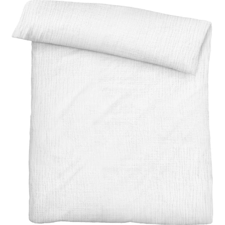 biberna Musselin Bettwäsche UNI, natur, weiss, 1 x 155 x 220 cm + 1 x 80 x 80 cm – Bild 2