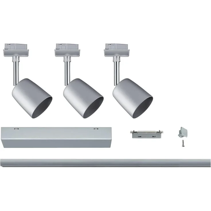 Paulmann 95462 URail Komplettset Cover Basisset Chrom matt ohne Leuchtmittel, max. 10W GU10 – Bild 9