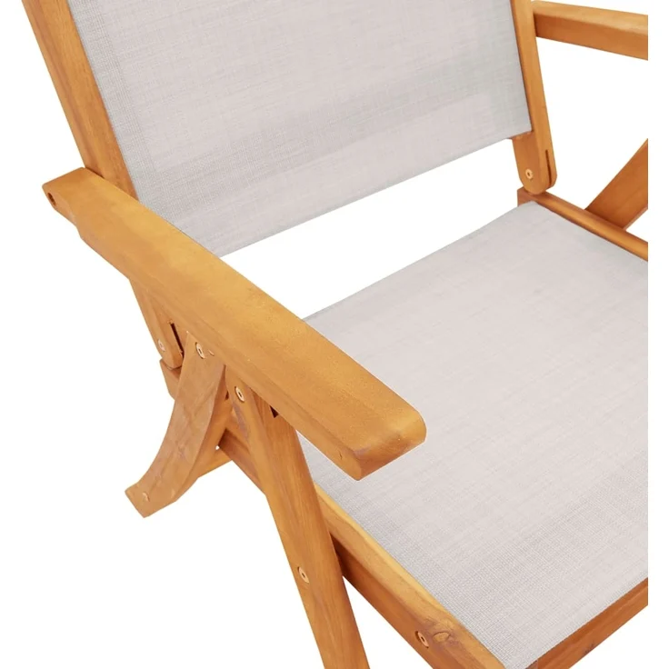 vidaXL Gartenstühle 6 Stk. Klappbar Massivholz Akazie und Textilene 3279239 – Bild 5