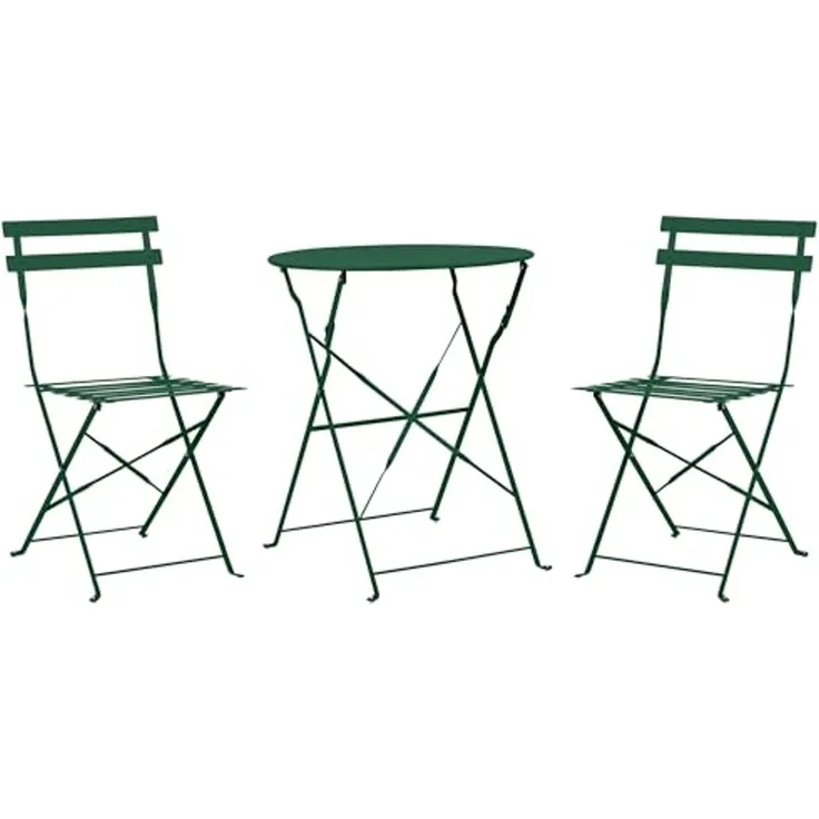 Bistro Set FIORI Metall Dunkelgrün Grün
