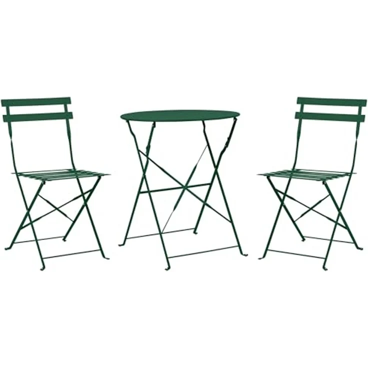 Bistro Set FIORI Metall Dunkelgrün Grün – Bild 1