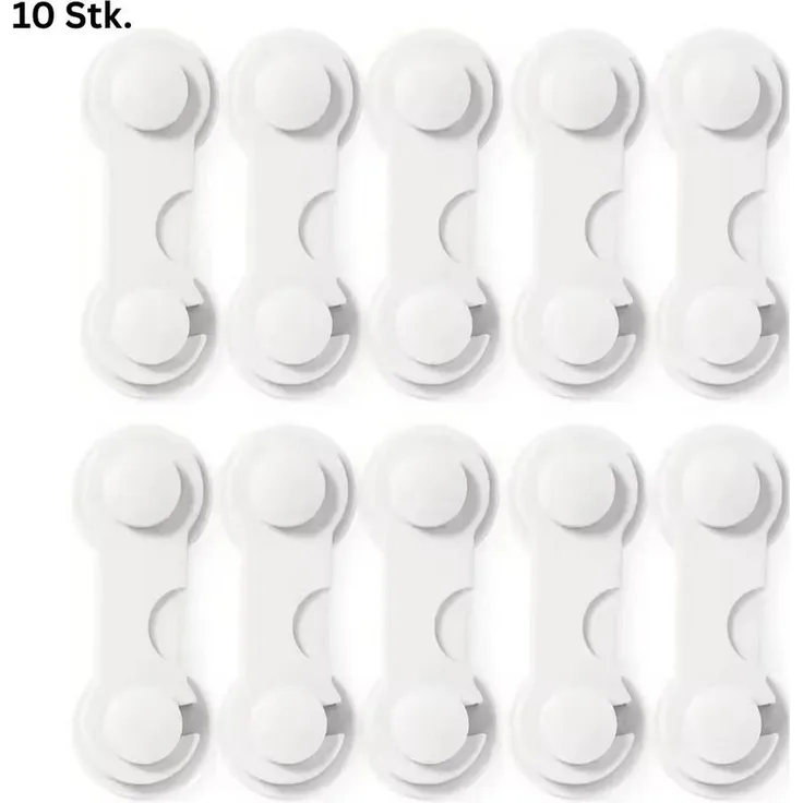Montegoni Kindersicherung 10er Baby Schrankschloss Kindersicherung Tür Fenster Schublade, Selbstklebend, ohne Bohren, flexibel einsetzbar, kindersicher