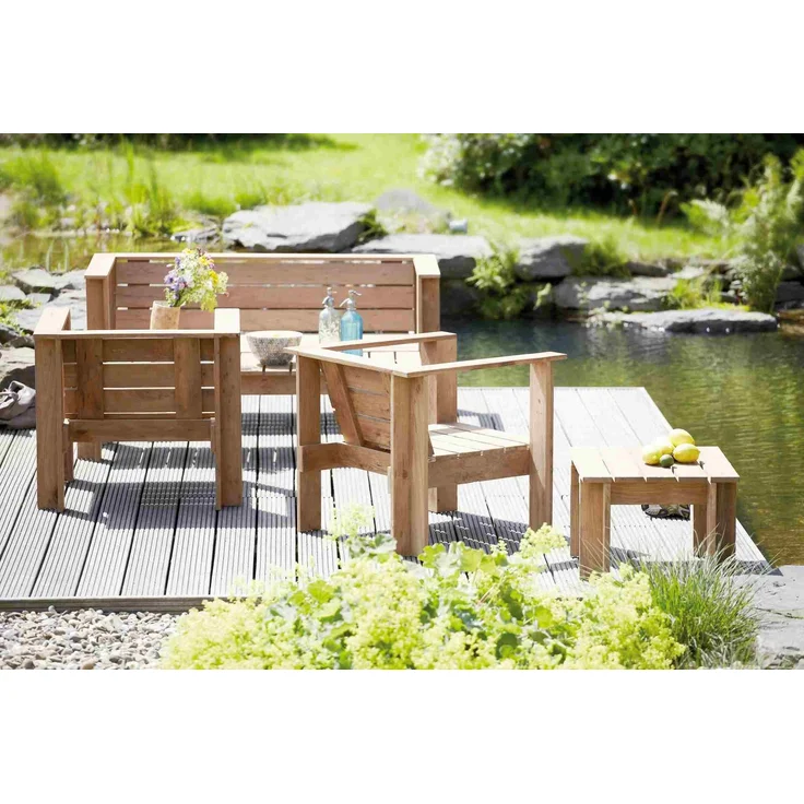 Gartentisch Teak Tisch BATTEN Jan Kurtz Beistelltisch zu Loungegruppe – Bild 3