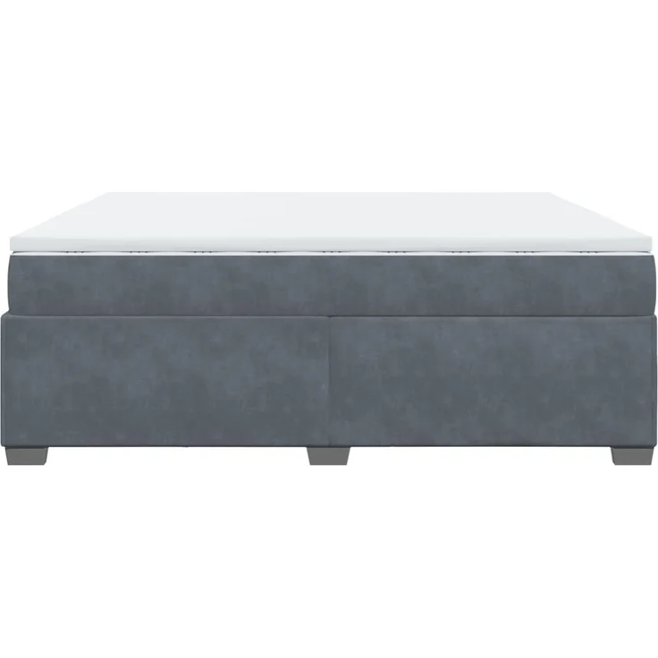 vidaXL Boxspringbett mit Matratze Dunkelgrau 200x200 cm Samt 3285306 – Bild 8