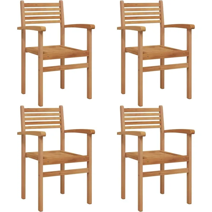 vidaXL Stuhl 4 pcs Braun 56 x 55 x 90,5 cm Massivholz Teak 42002315