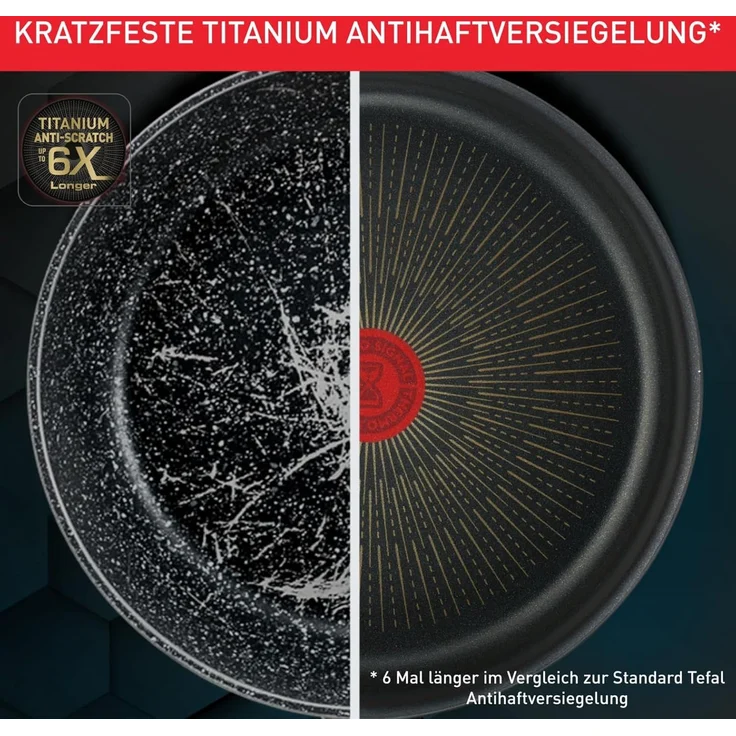 Tefal G25908 Unlimited On Bratpfanne | 32 cm | mit kratzfester Titanium Antihaft-Beschichtung | Thermo-Signal | PFOA-frei | geeignet für alle Herdarten, auch für Induktionsherde | schwarz – Bild 4