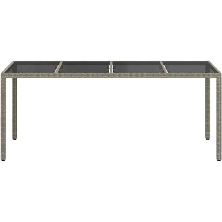 vidaXL Gartentisch Grau 190 x 90 x 75 cm Poly-Rattan 362548 – Bild 7
