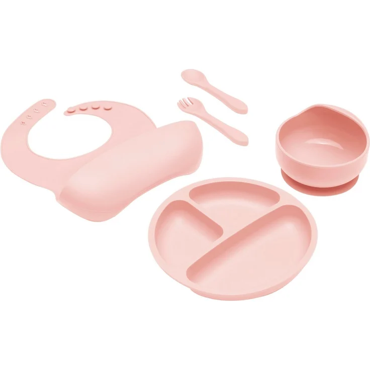 Fillikid Kindergeschirr-Set Silikonset (4-tlg), 1 Personen, Silikon, inkluisve Lätzchen – Bild 1