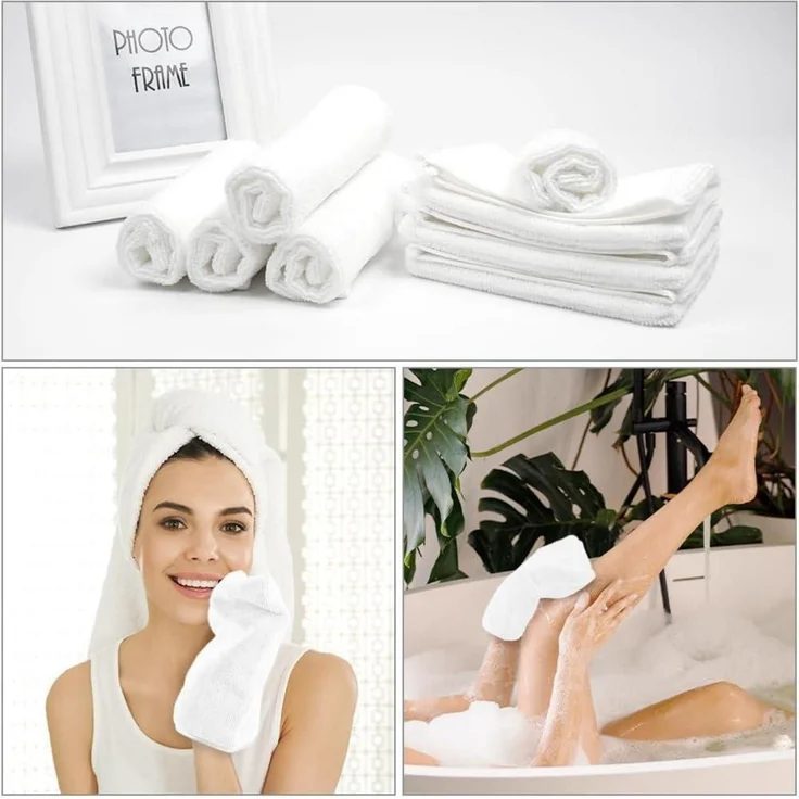 8er Set HOTUT Frottee & Mikrofaser Waschhandschuhe 20x15CM – Bild 7