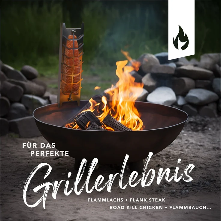 NewHabitat Grillerweiterung Flammlachsbrett Edelstahl 59cm I Extra langer Flammlachshalter (Komplettset, 2-St, 100% Edelstahl), Spülmaschinenfest – Bild 11