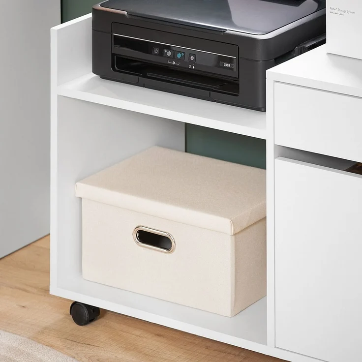 SoBuy ASK02-W Schubladenschrank Büro, Spanplatte, Melamin, Weiß, 72 x 54 x 40 cm – Bild 4