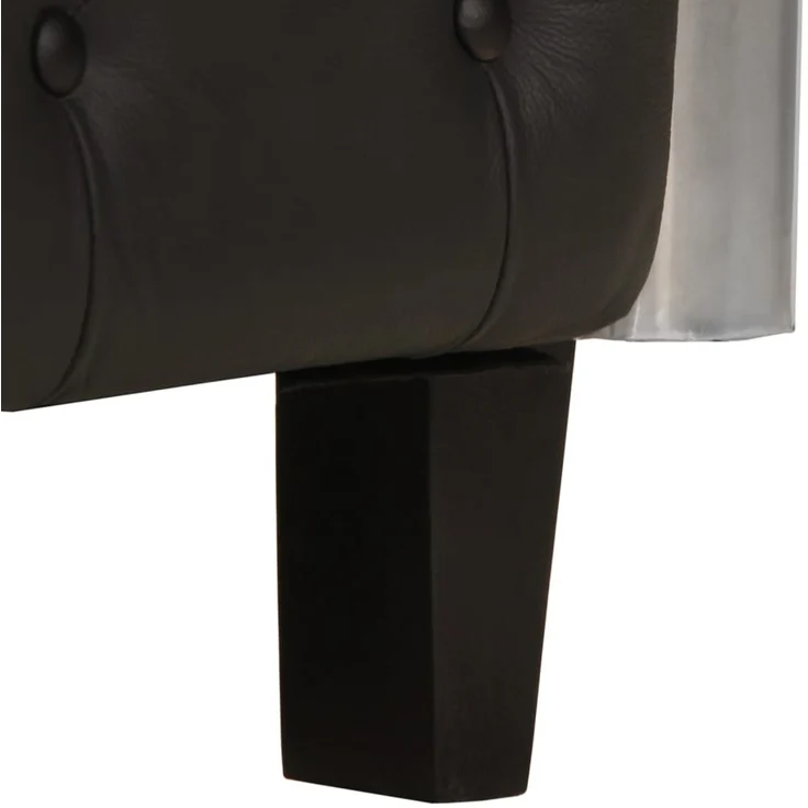 vidaXL Fliegersessel Schwarz Echtleder 247795 – Bild 6