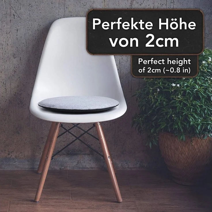 Loco Bird Stuhlkissen 4er Set rund aus Filz Ø 36cm, Stuhlkissen für Schalenstuhl: bequeme Sitzauflage für Bank / Stuhl – Bild 3
