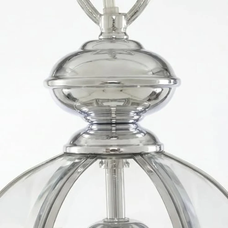 Licht-Erlebnisse Pendelleuchte LANTERN, ohne Leuchtmittel, Chrom Glas Metall E27 L:17,8 cm Esstisch Modern Klassisch – Bild 7